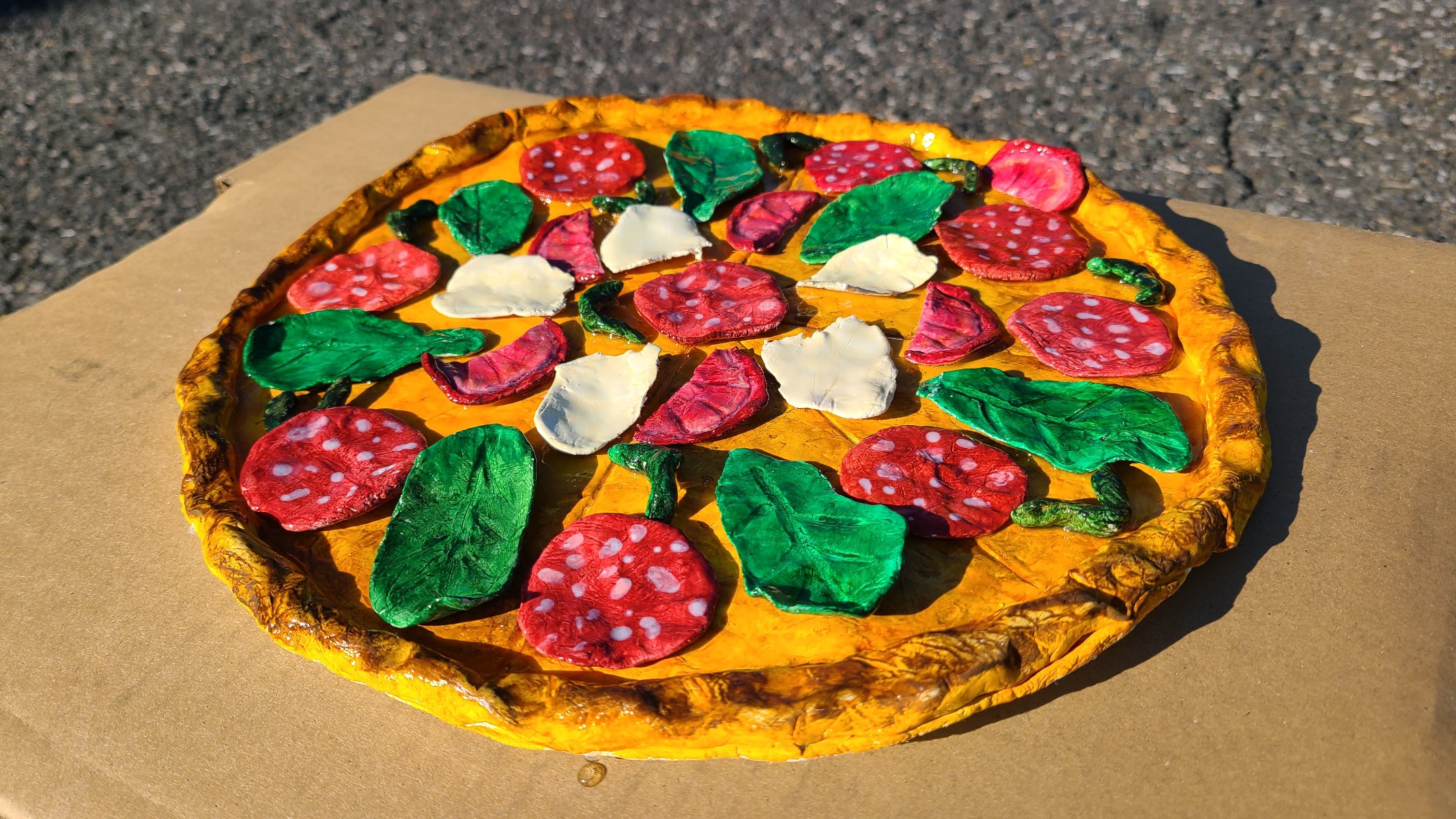 ピザの食品サンプル作り　